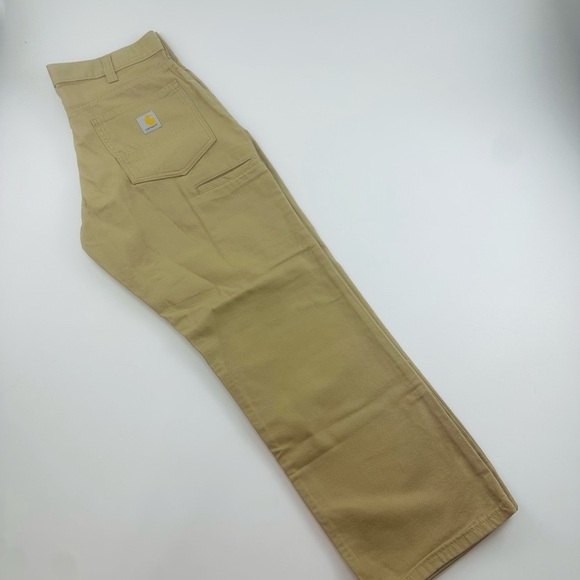 Carhartt Relaxed Fit Khaki Rugged Flex/Carvas 5-Pocket Work Pant (Size: 33x28) - Picture 3 of 13